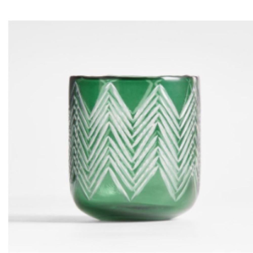 (2) Crate&Barrel Etched Glass Candle Holders. Set of 2. - Picture 2 of 8